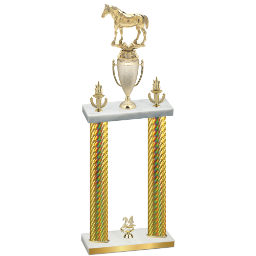 Double Gold Carbon Fiber Year Horses Trophy