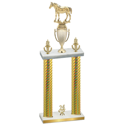 Double Gold Carbon Fiber Year Horses Trophy