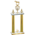 Double Gold Carbon Fiber Third Place Horses Trophy