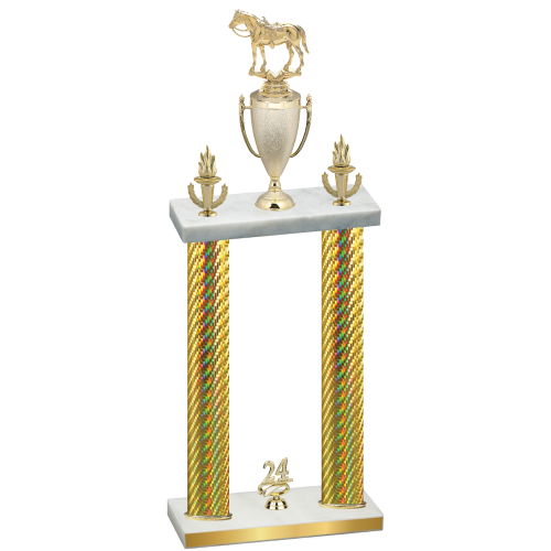 Double Gold Carbon Fiber Year Horses Trophy