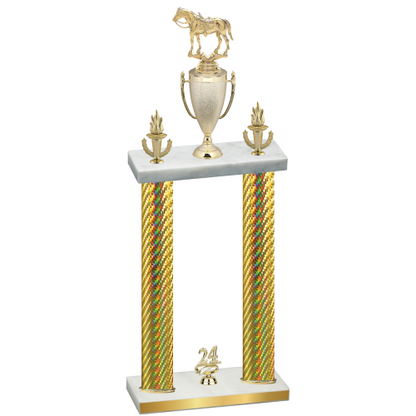 Double Gold Carbon Fiber Year Horses Trophy