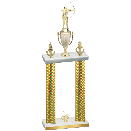 Double Gold Carbon Fiber First Place Archery Trophy
