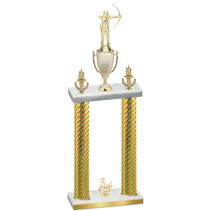 Double Gold Carbon Fiber Third Place Archery Trophy