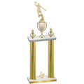 Double Gold Carbon Fiber Fourth Place Basketball Trophy