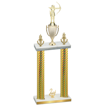 Double Gold Carbon Fiber Second Place Archery Trophy