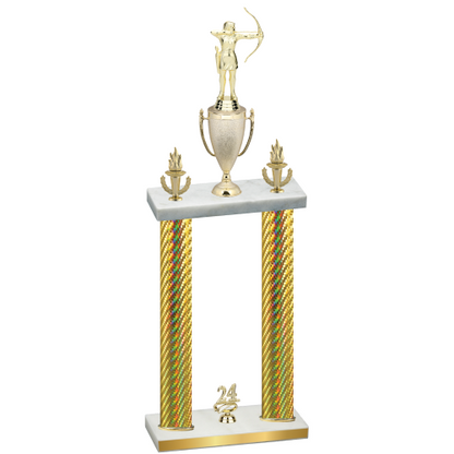 Double Gold Carbon Fiber Year Archery Trophy
