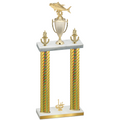 Double Gold Carbon Fiber First Place Fishing Trophy