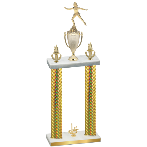 Double Gold Carbon Fiber First Place Skater Trophy