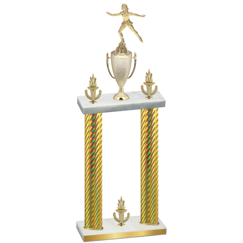 Double Gold Carbon Fiber Victory Skater Trophy