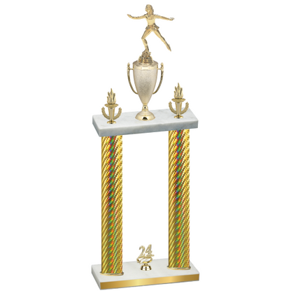 Double Gold Carbon Fiber Year Skater Trophy