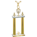 Double Gold Carbon Fiber Fourth Place Weights Trophy