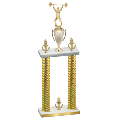 Double Gold Carbon Fiber Victory Weights Trophy