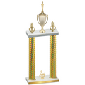 Double Gold Carbon Fiber Third Place Chess Trophy