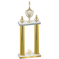 Double Gold Carbon Fiber Fourth Place Chess Trophy