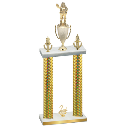 Double Gold Carbon Fiber Second Place Holiday Trophy