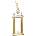 Double Gold Carbon Fiber Fourth Place Basketball Trophy