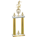 Double Gold Carbon Fiber Victory Flag Football Trophy