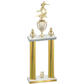 Double Gold Carbon Fiber Year Flag Football Trophy