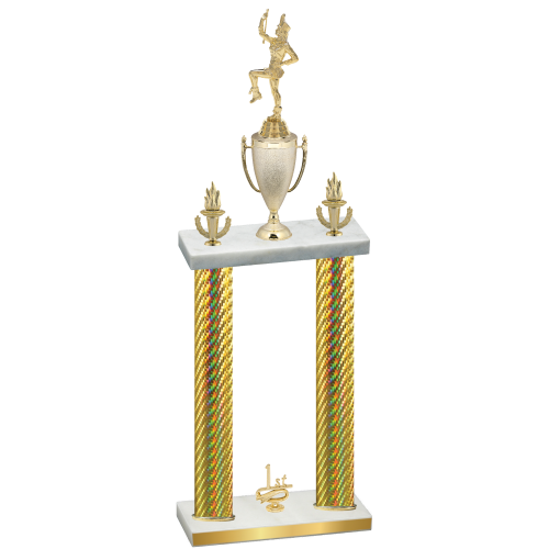 Double Gold Carbon Fiber First Place Majorette Trophy