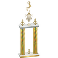 Double Gold Carbon Fiber Year Majorette Trophy