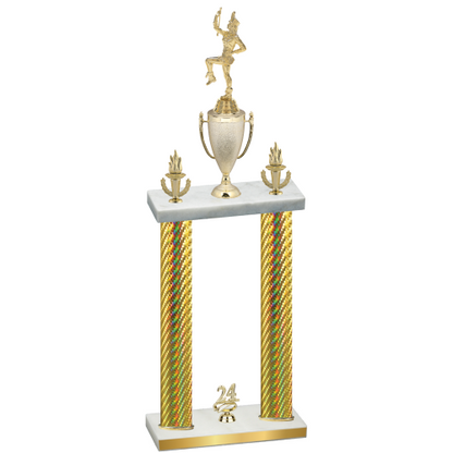 Double Gold Carbon Fiber Year Majorette Trophy
