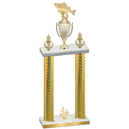 Double Gold Carbon Fiber Fourth Place Fishing Trophy