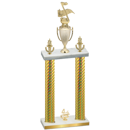 Double Gold Carbon Fiber Fourth Place Music Trophy