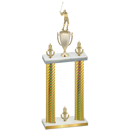 Double Gold Carbon Fiber Victory Golf Trophy