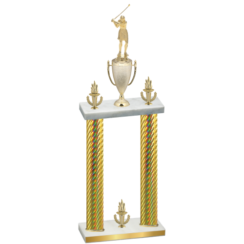 Double Gold Carbon Fiber Victory Golf Trophy