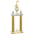 Double Gold Carbon Fiber Second Place Golf Trophy