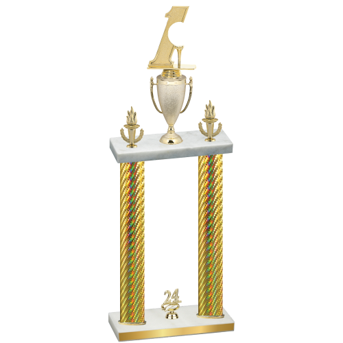 Double Gold Carbon Fiber Year Golf Trophy
