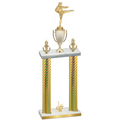 Double Gold Carbon Fiber First Place Karate Trophy