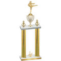 Double Gold Carbon Fiber Second Place Karate Trophy