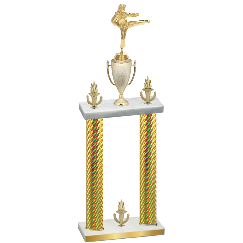 Double Gold Carbon Fiber Victory Karate Trophy