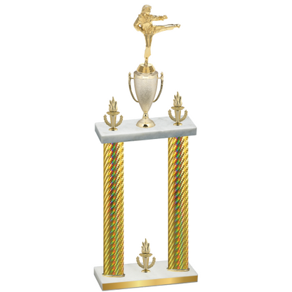 Double Gold Carbon Fiber Victory Karate Trophy