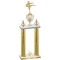 Double Gold Carbon Fiber Second Place Karate Trophy