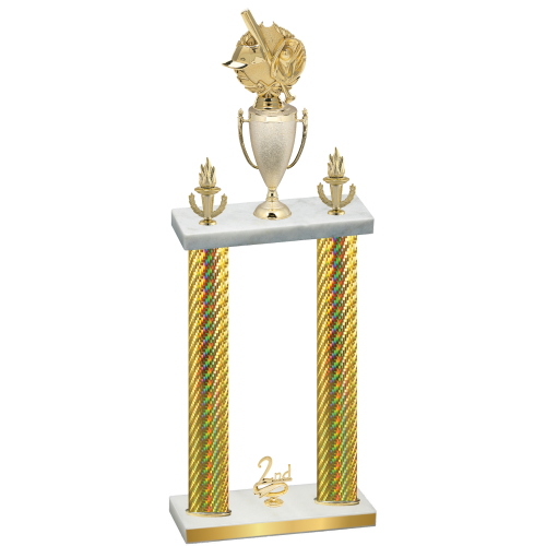 Double Gold Carbon Fiber Second Place Baseball Trophy
