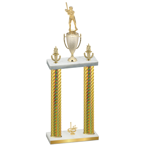 Double Gold Carbon Fiber First Place Baseball Trophy