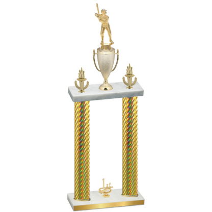 Double Gold Carbon Fiber First Place Baseball Trophy