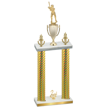 Double Gold Carbon Fiber Second Place Baseball Trophy