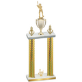 Double Gold Carbon Fiber Third Place Baseball Trophy