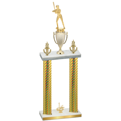 Double Gold Carbon Fiber First Place Softball Trophy