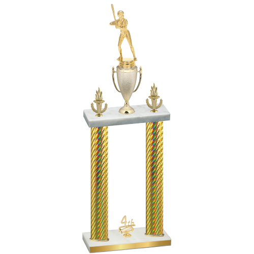 Double Gold Carbon Fiber Fourth Place Softball Trophy
