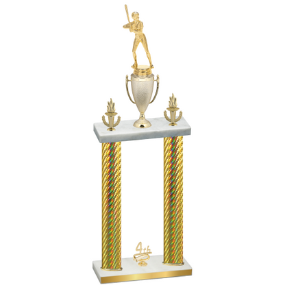 Double Gold Carbon Fiber Fourth Place Softball Trophy