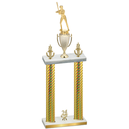 Double Gold Carbon Fiber Year Softball Trophy