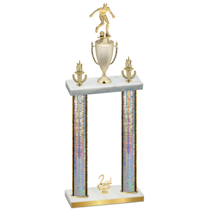 Double Silver Glacier Second Place Soccer Trophy