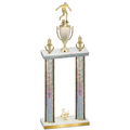 Double Silver Glacier Third Place Soccer Trophy