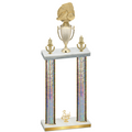 Double Silver Glacier Third Place Soccer Trophy