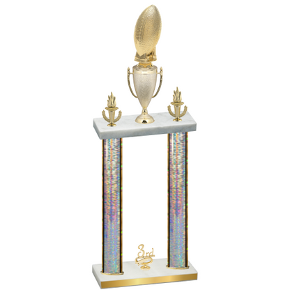Double Silver Glacier Third Place Football Trophy
