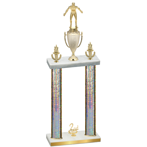 Double Silver Glacier Second Place Wrestling Trophy
